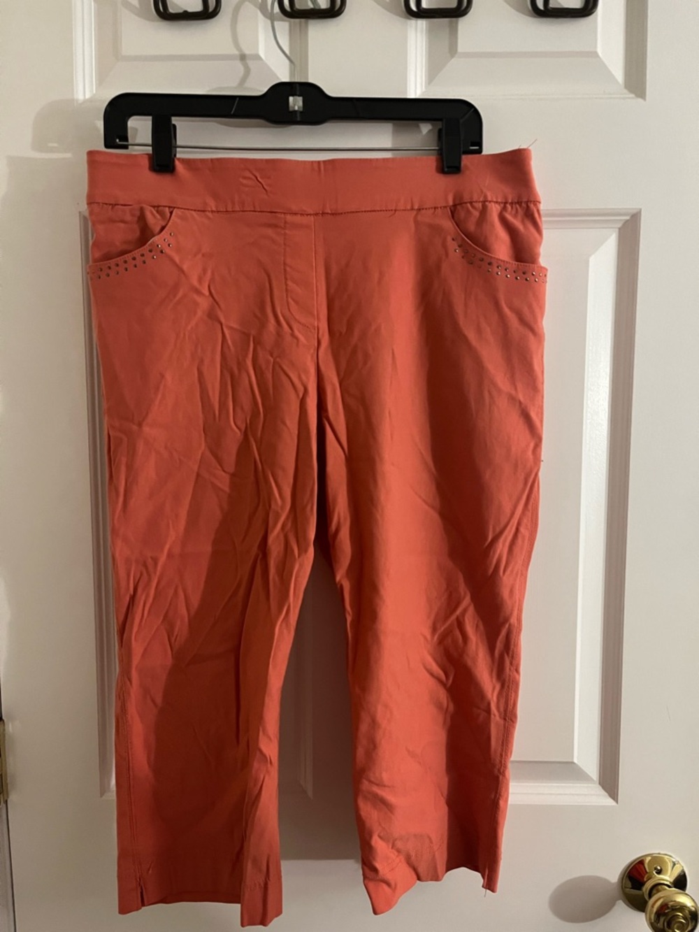 Briggs New York Coral Capris with Studded Pockets